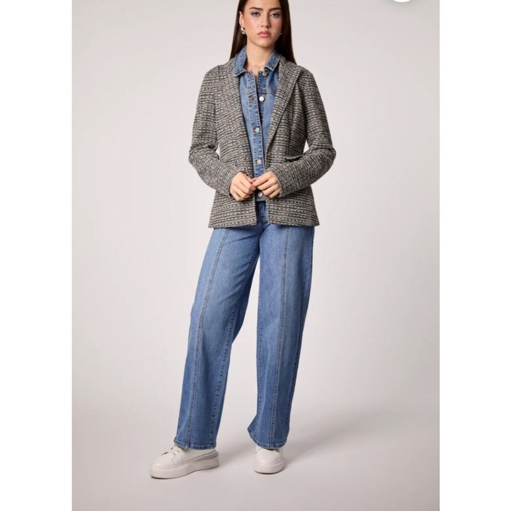 NWT Blue Revival Helen Blazer XS Rainbow Tweed Denim Insert